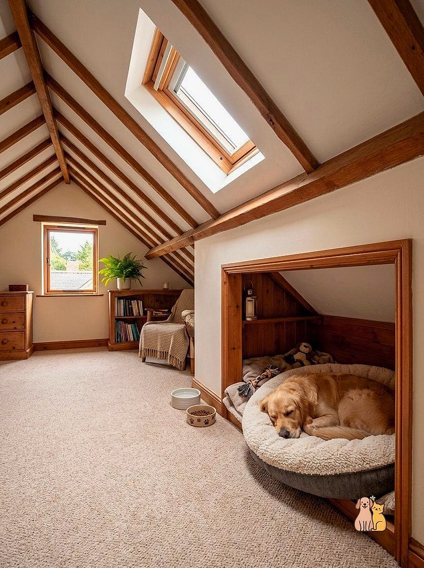 30 Incredible Dog Places In House You Need in Your Life Right Now 28 The Attic Alcove Hideaway