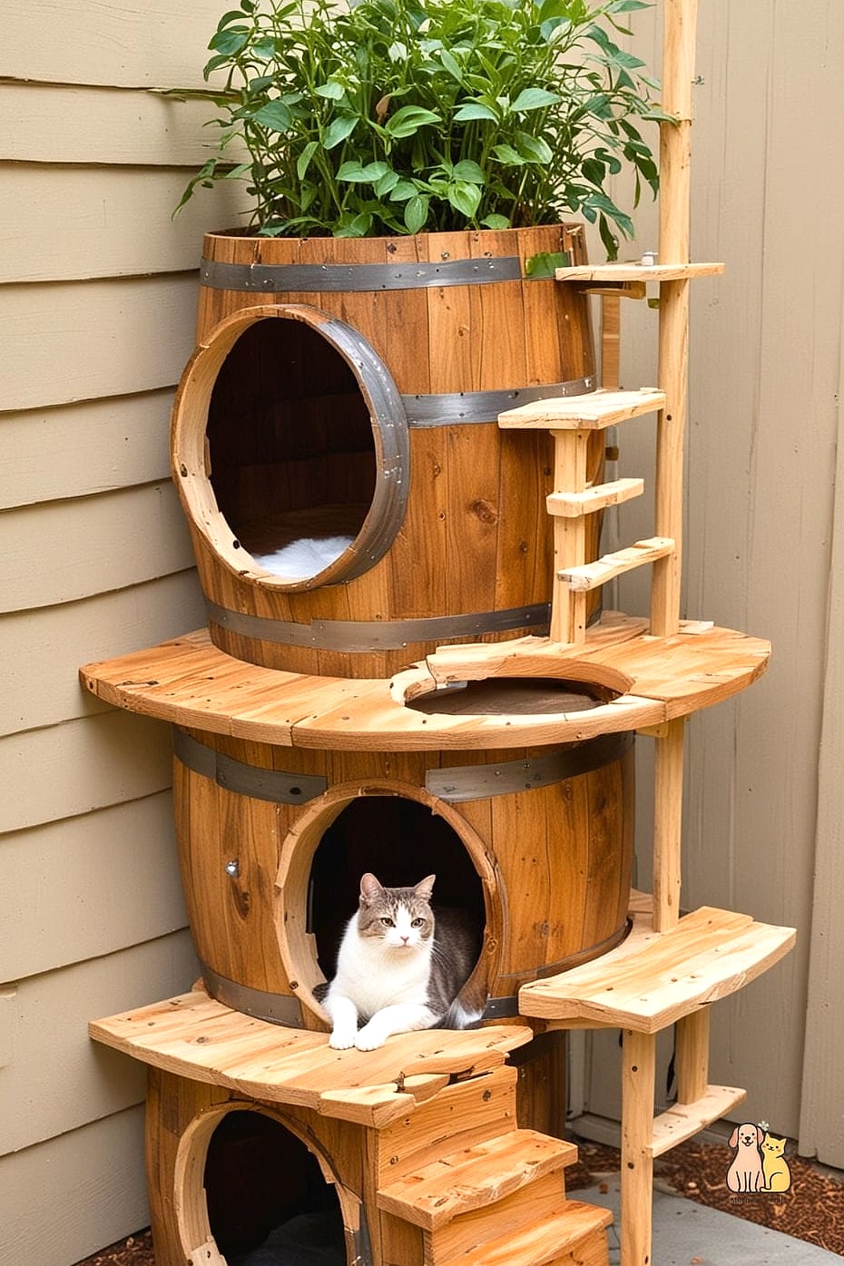 45 Easy Diy Cat Condo to Try Right Now 10 The Barrel Cat House