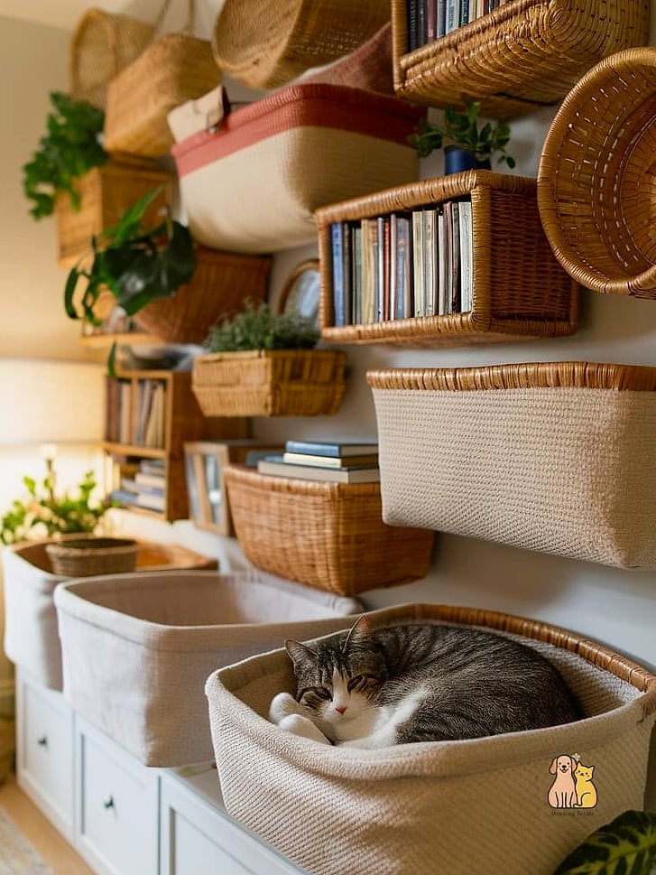 45 Easy Diy Cat Condo to Try Right Now 28 The Basket Shelf Condo