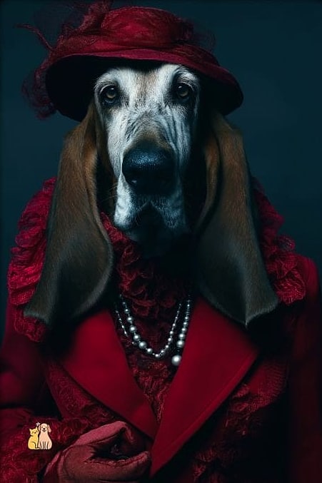 The Basset Hound in a Gentle Plaid Shirt