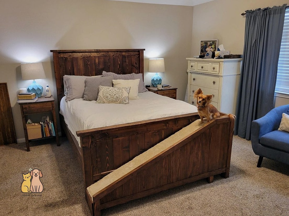 9. Bed With a Built-In Dog Ramp