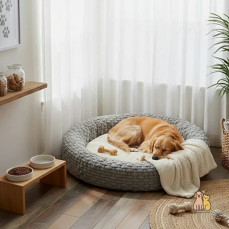 14. Bed With a Corner Dog Bed Extension