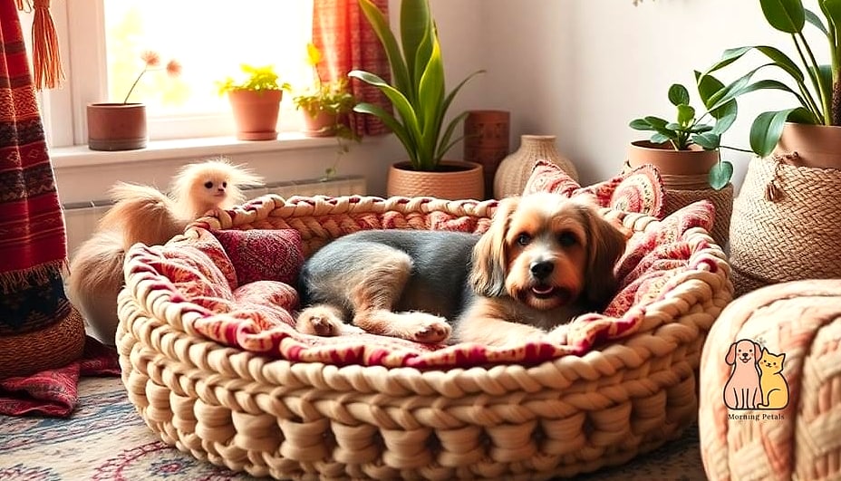 20 Stunning Aesthetic Dog Bed Guaranteed to Make You Smile 7 The Boho Woven Dog Bed