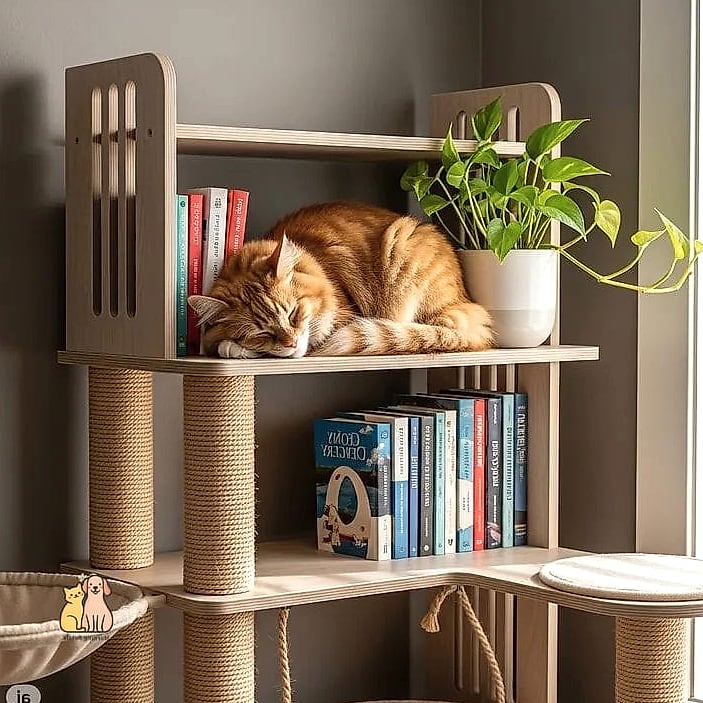 45 Budget-friendly Cat Eating Station Ideas Worth Pinning Immediately 21 The Bookshelf Bottom Cubby