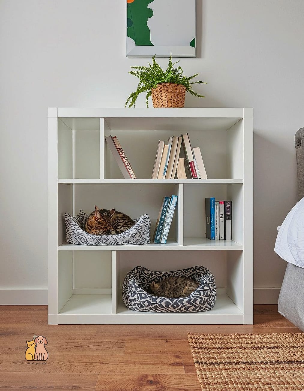 50 Budget-friendly Cat Food Station Ideas Your Pet Will Beg For More 11 The Bookshelf Cubby Station