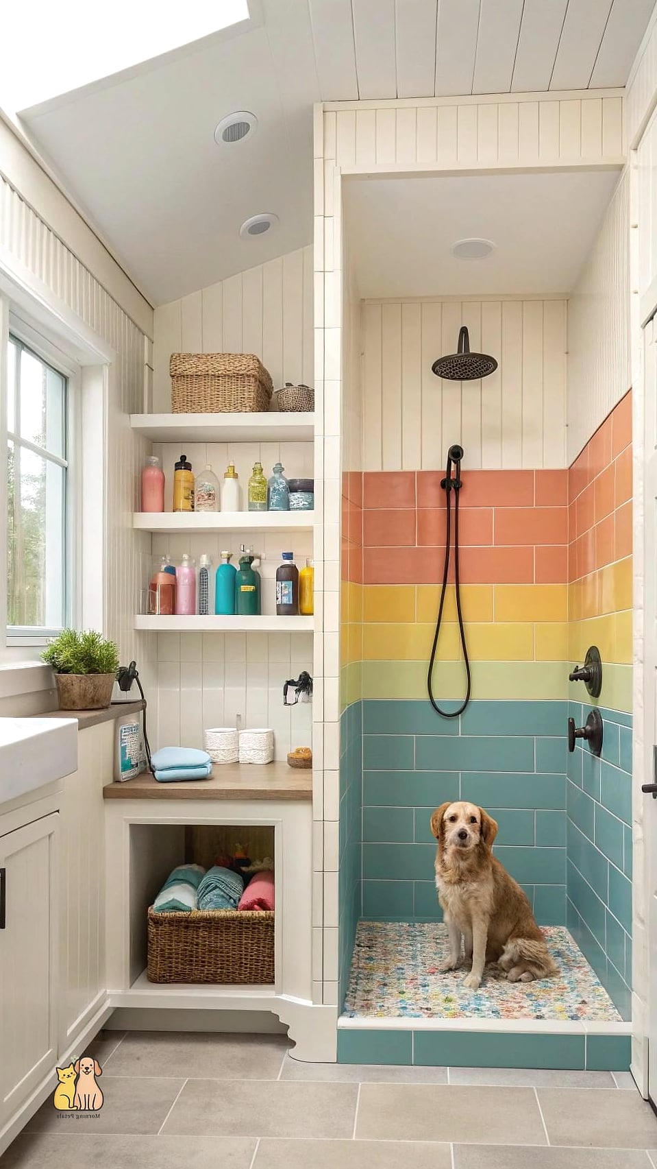 24 Precious Dog Shower In Laundry Room That Will Restore Your Faith in the World 24 The Bright Pattern Tile Statement