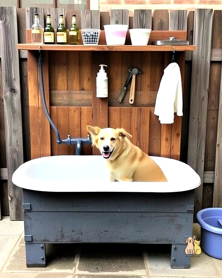 15 Gorgeous Dog Washing Station That Will Restore Your Faith in the World 14 The Budget DIY Pallet Station