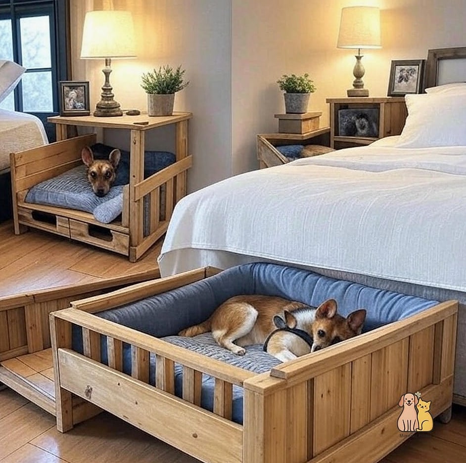 The Built In Bedside Dog Sleeping Area