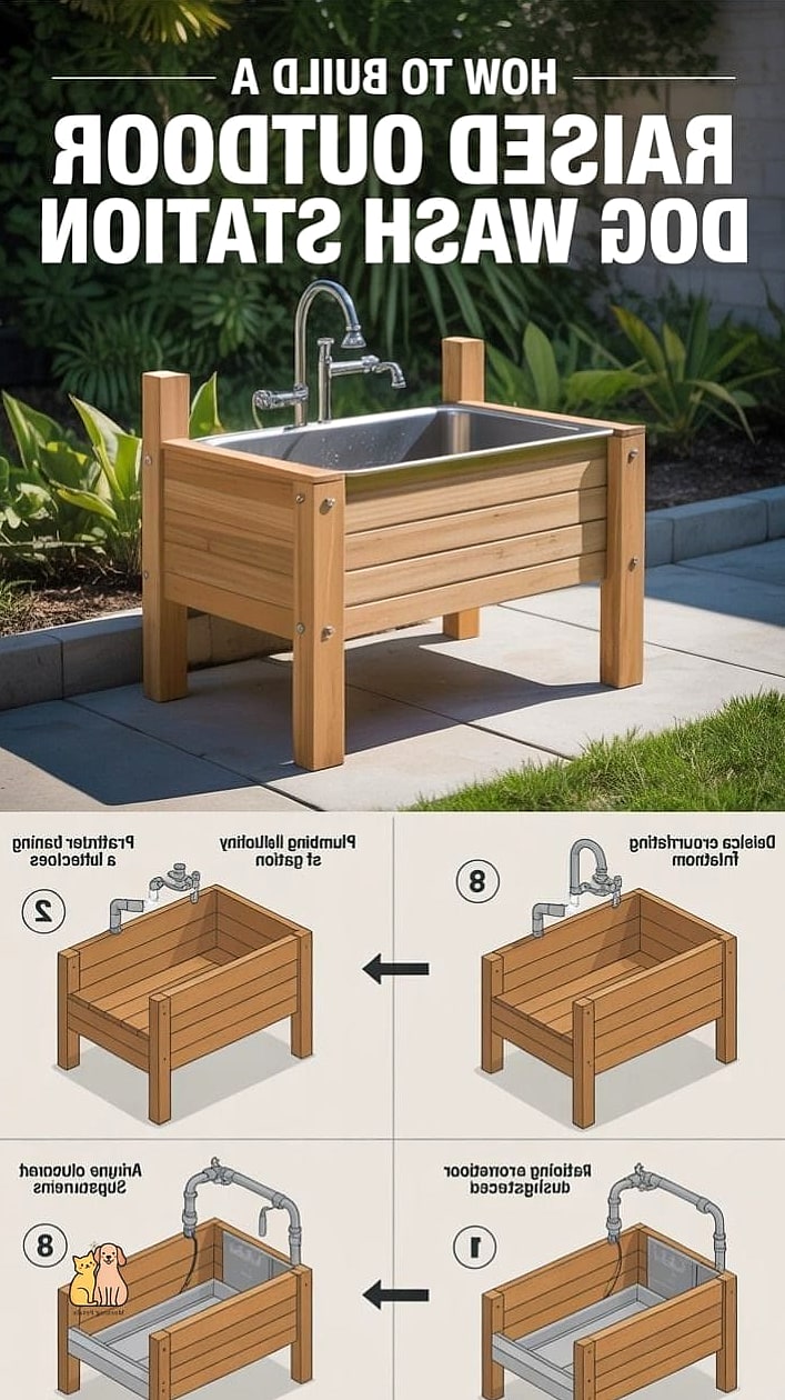 22 Perfect Outdoor Dog Shower Ideas That Are Totally Worth It 9 The Built-In Bench and Shower Combo