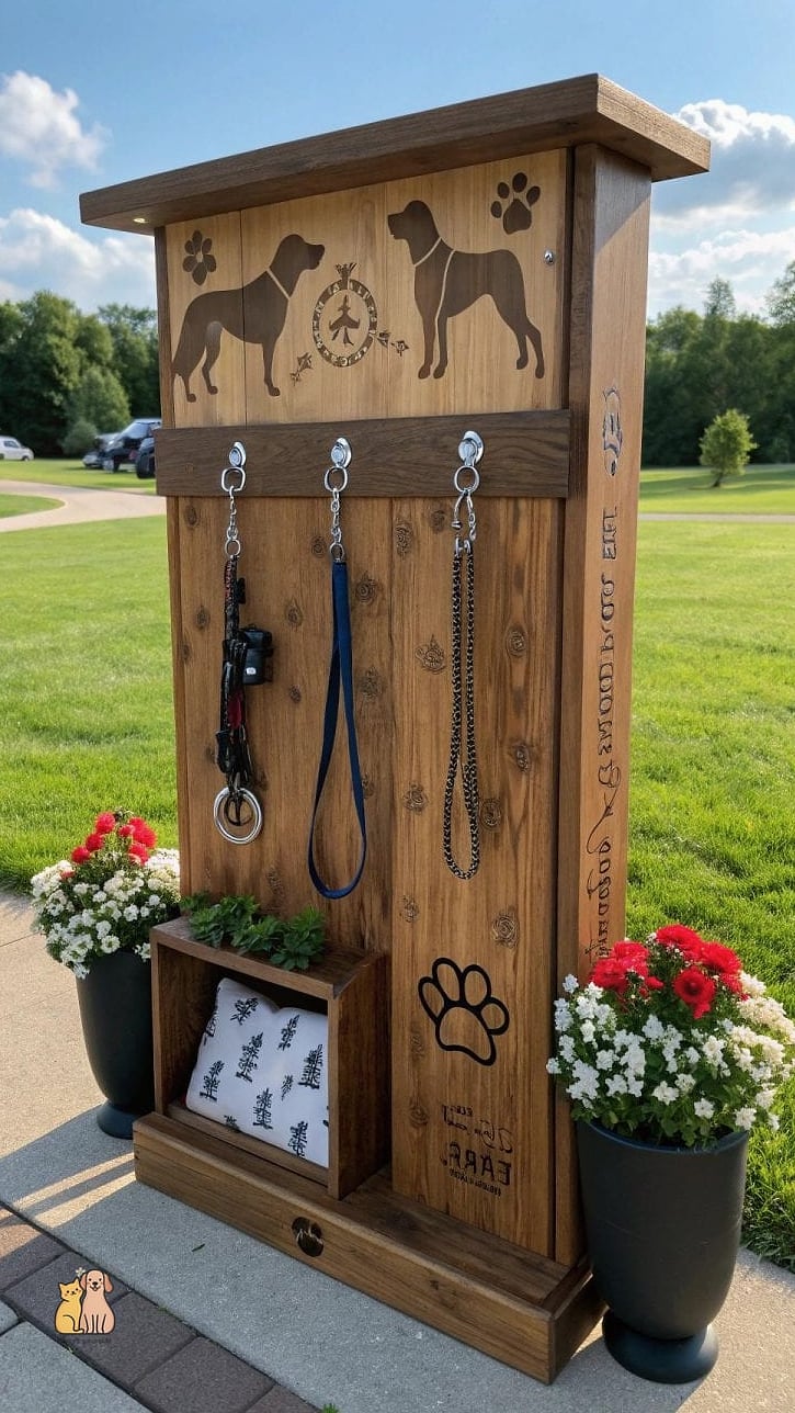 The Built-In Bench with Leash Hooks