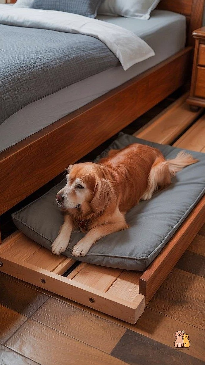 The Built In Dog Bed Under a Desk