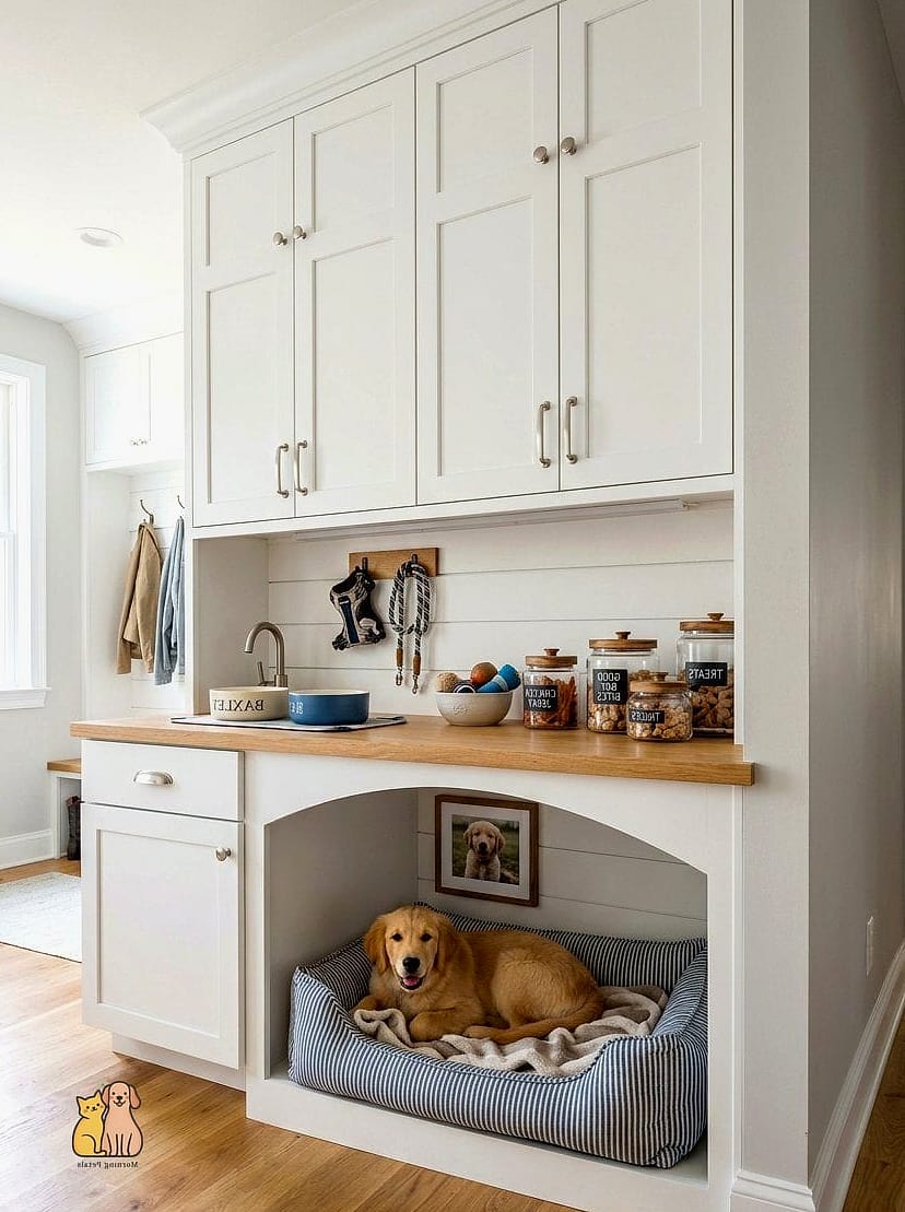 30 Perfect Dog Friendly Living Room Ideas That Will Inspire You 18 Built-In Storage for Leashes, Harnesses, and Poop Bags