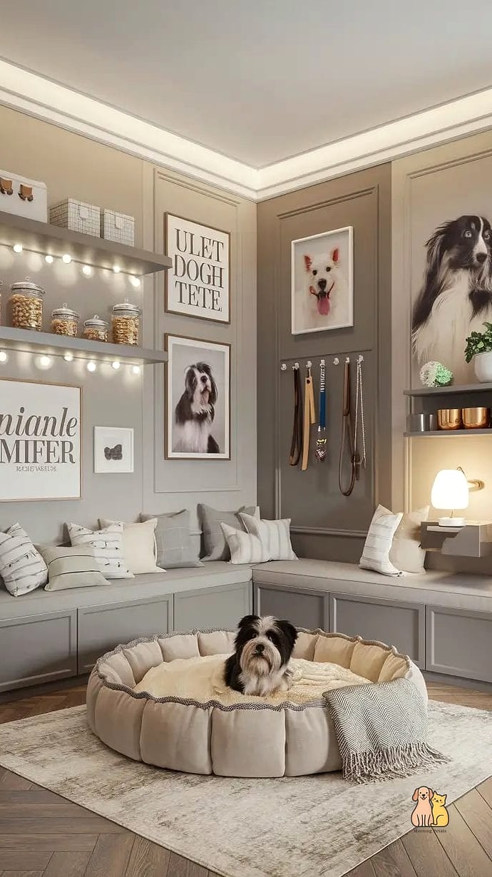 20 Stunning Dog Room Decor Guaranteed to Make You Smile 12 The Built-In Wall Nook Dog Bed