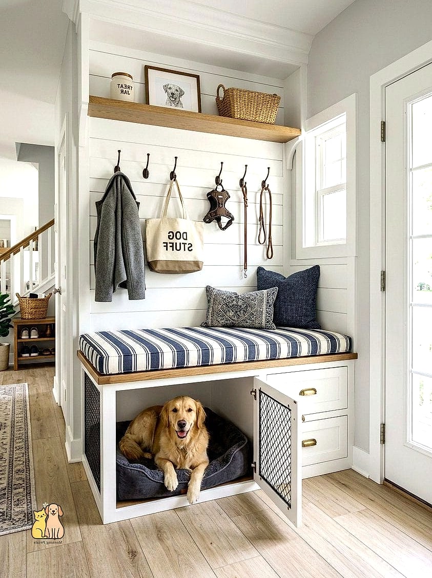15 Brilliant Dog Wall Ideas Worth Pinning Immediately 13 A Built-In Wall Nook for the Crate
