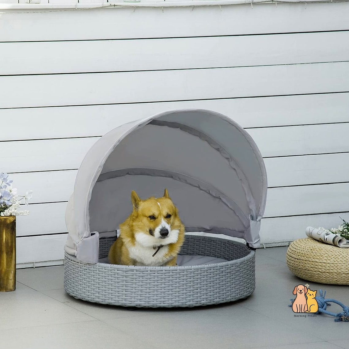 7. Canopy Bed With a Tiny Matching Dog Bed