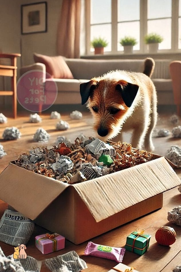 Cardboard Box Fort with Hidden Treats