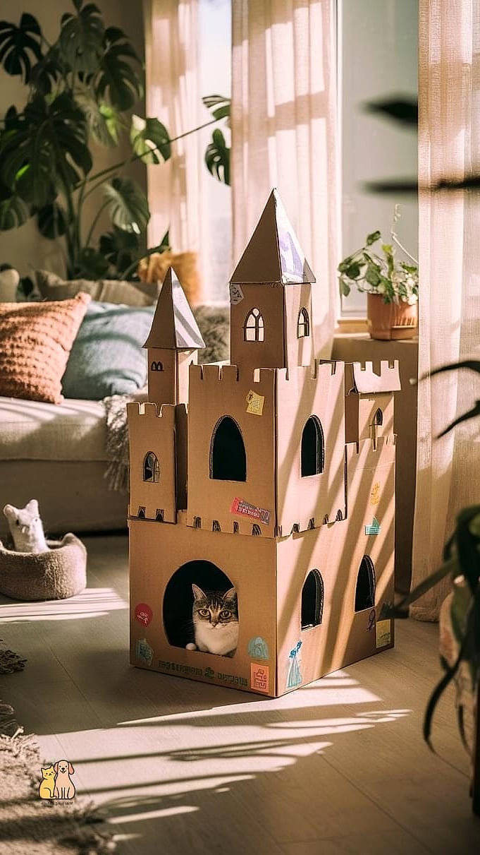 A Cardboard Castle With Turrets