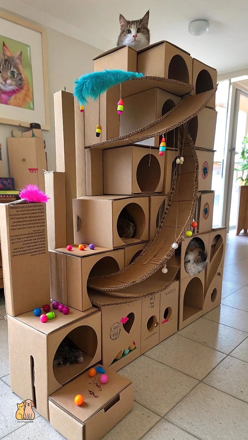 Cardboard Cat House Apartment