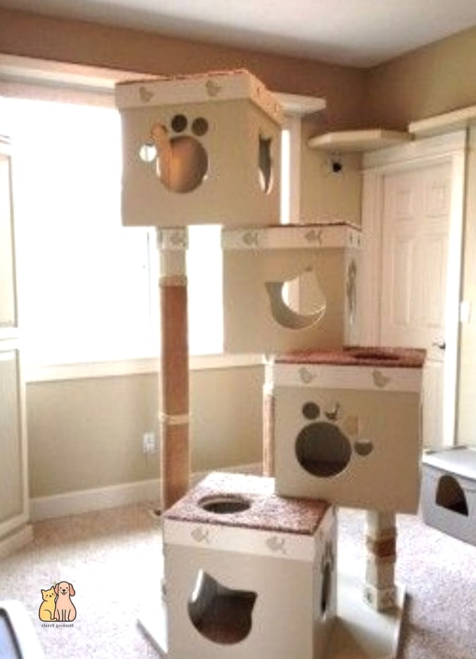 45 Easy Diy Cat Condo to Try Right Now 4 The Cardboard Tower Condo