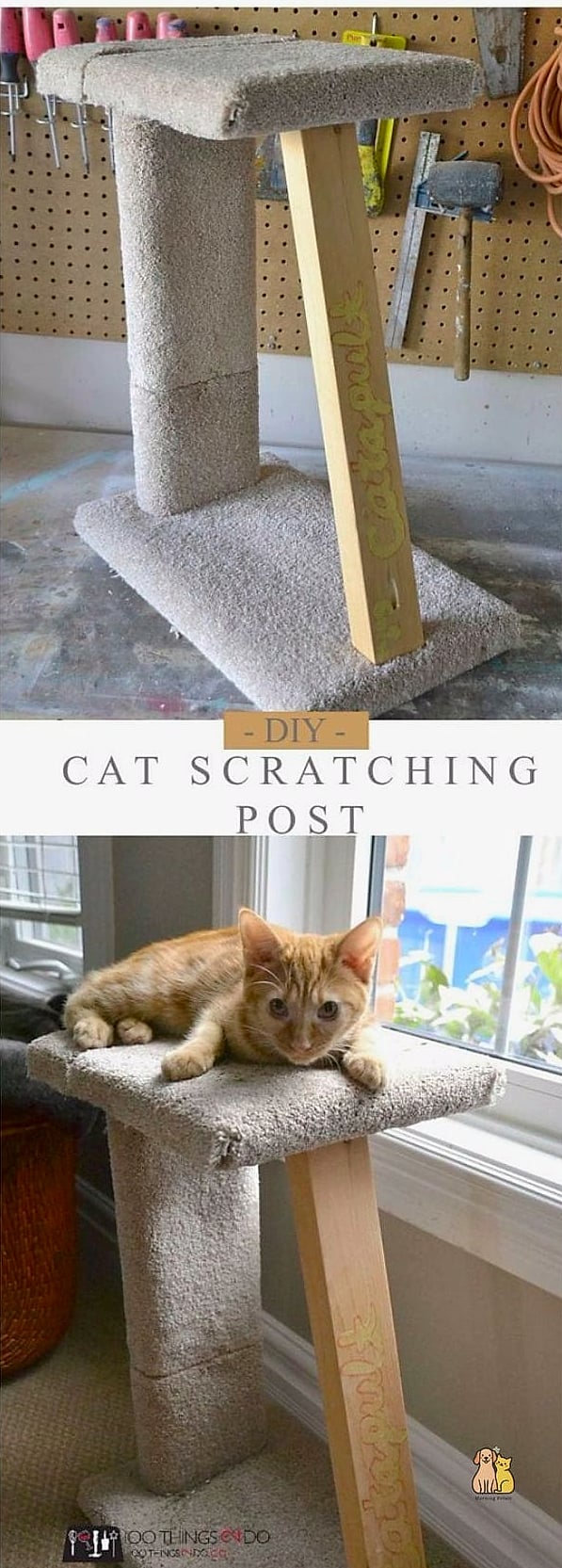 30 Creative Diy Cat Scratchers That Will Inspire You 9 Carpet Remnant Scratch Post