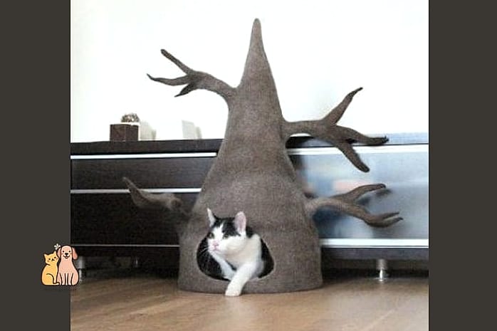 The Cat Cave Built Into a Cat Tree