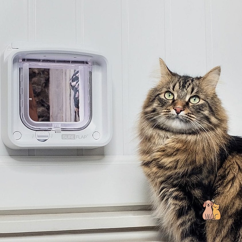 Cat Door with Integrated Cat Flap Cover