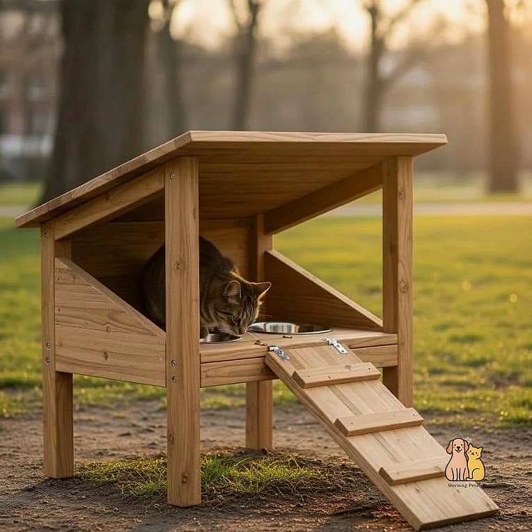 Cat Door for Outdoor Feeding Stations