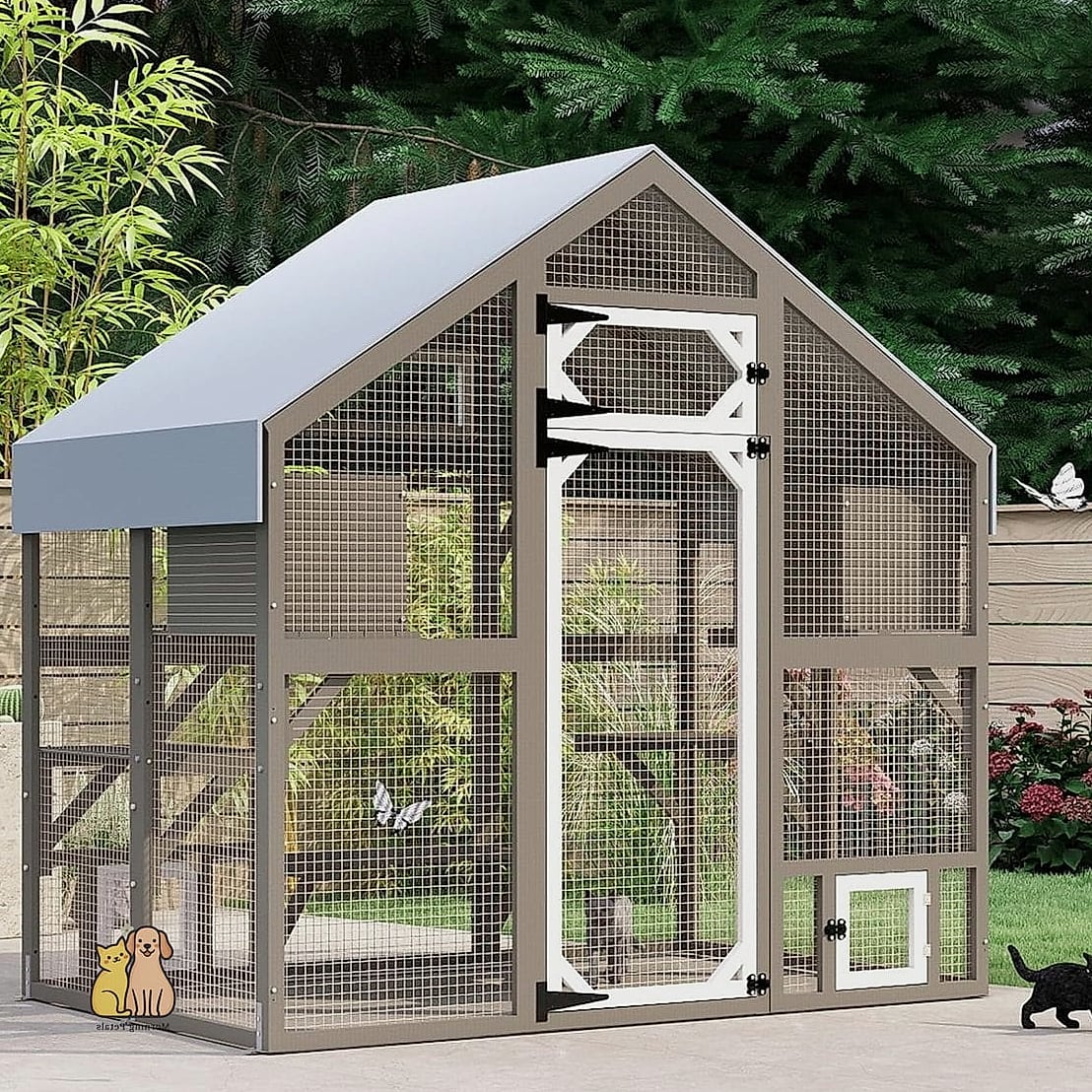 The Cat Enclosure Attached to a Garden Shed
