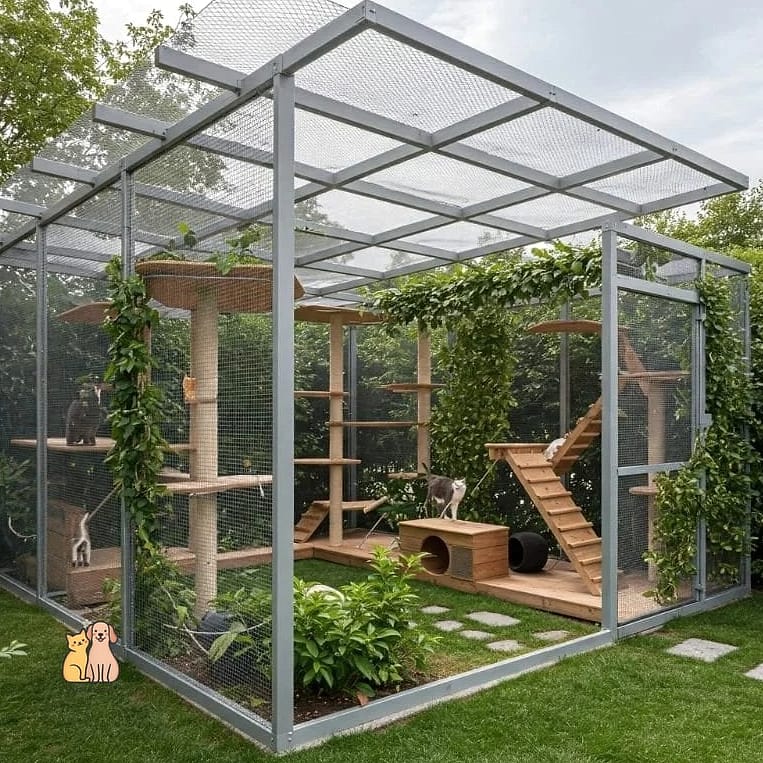 The Cat Enclosure With a Rain Shelter Nook