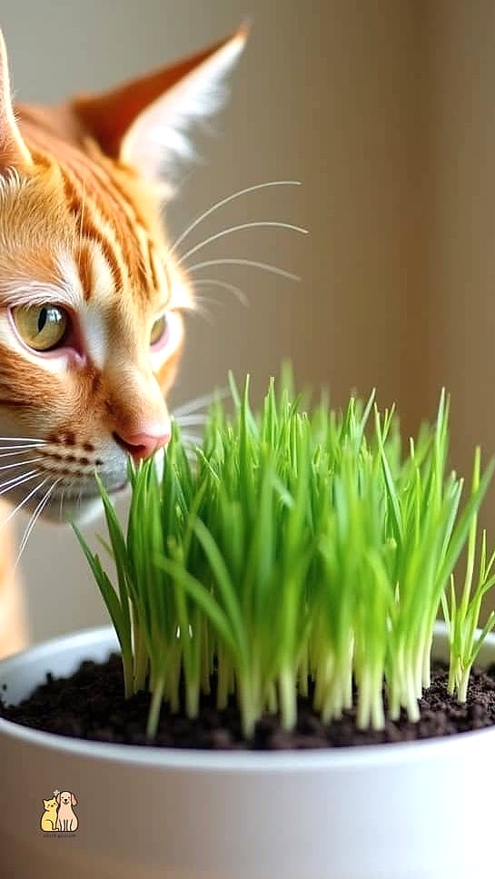 15 Gorgeous Cat Grass For Indoor Cats That Are Too Cute to Handle 9 Cat Grass Grown in a Painted Terracotta Pot