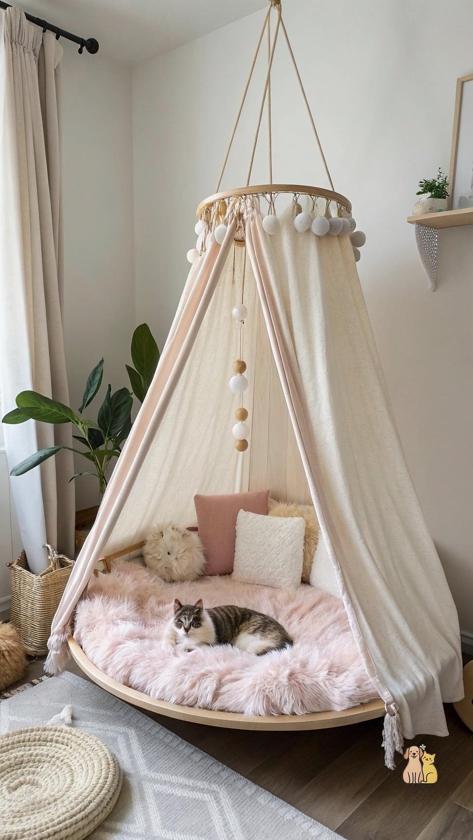 Ceiling-Mounted Cat Swing