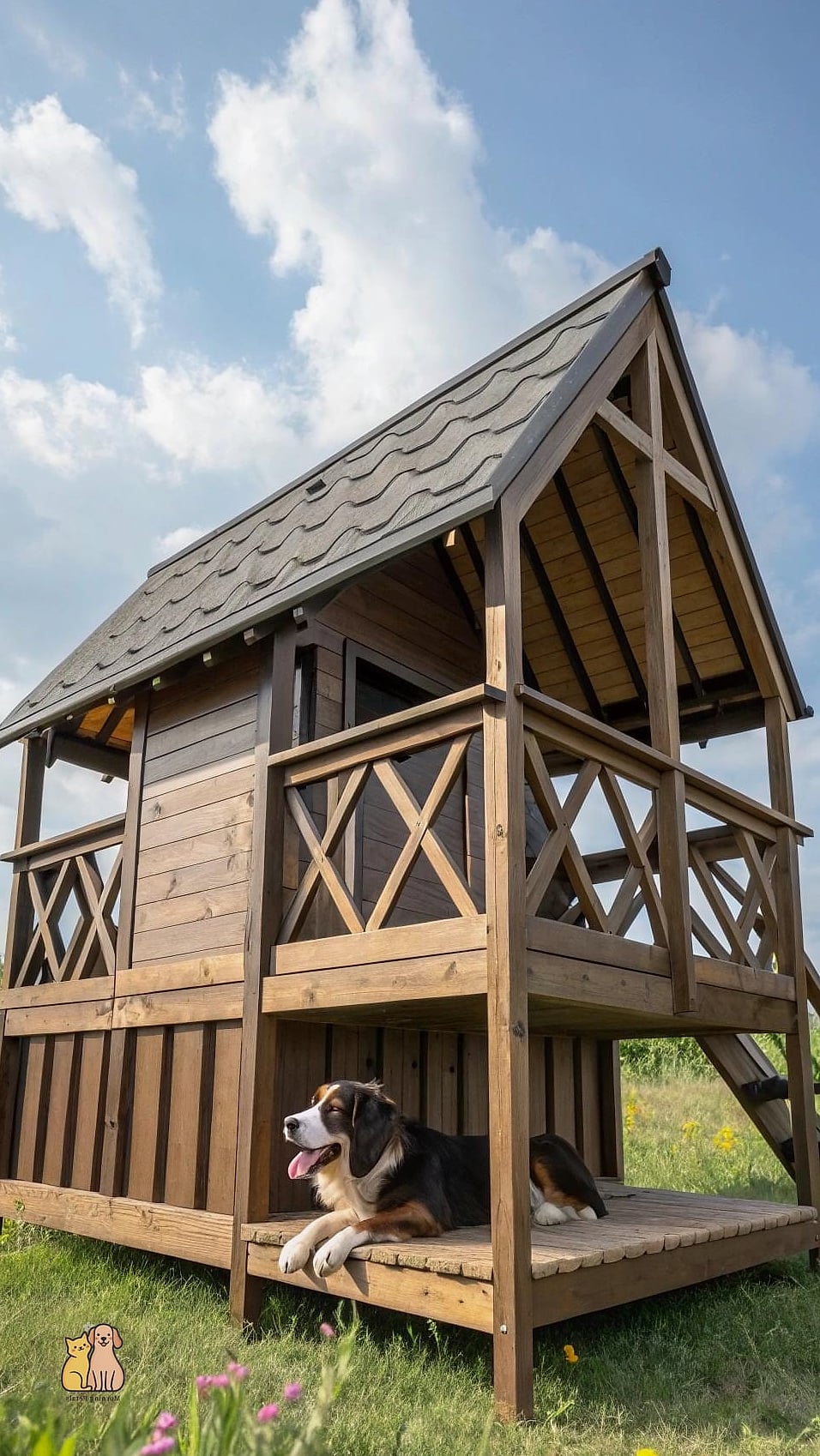25 Amazing Dog Houses For Large Dogs That Are Too Cute to Handle 2 The Classic A-Frame Cabin