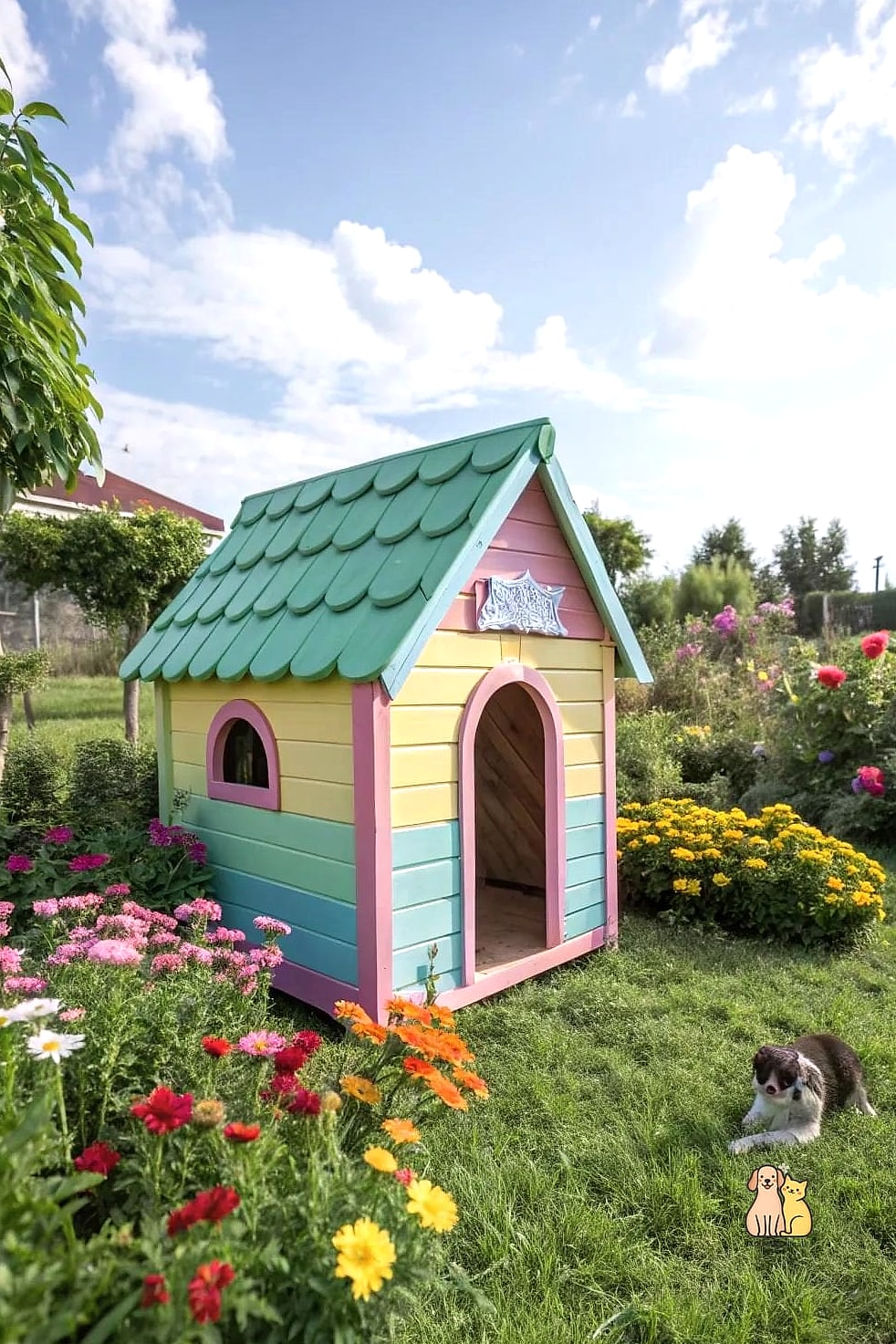 20 Stunning Dog Houses For Multiple Dogs Guaranteed to Make You Smile 10 The Colorful Beach Bungalow
