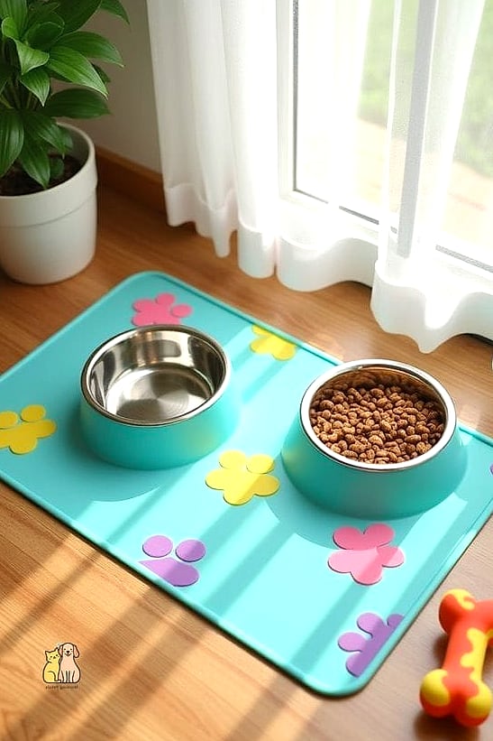Colorful DIY Dog Feeding Station