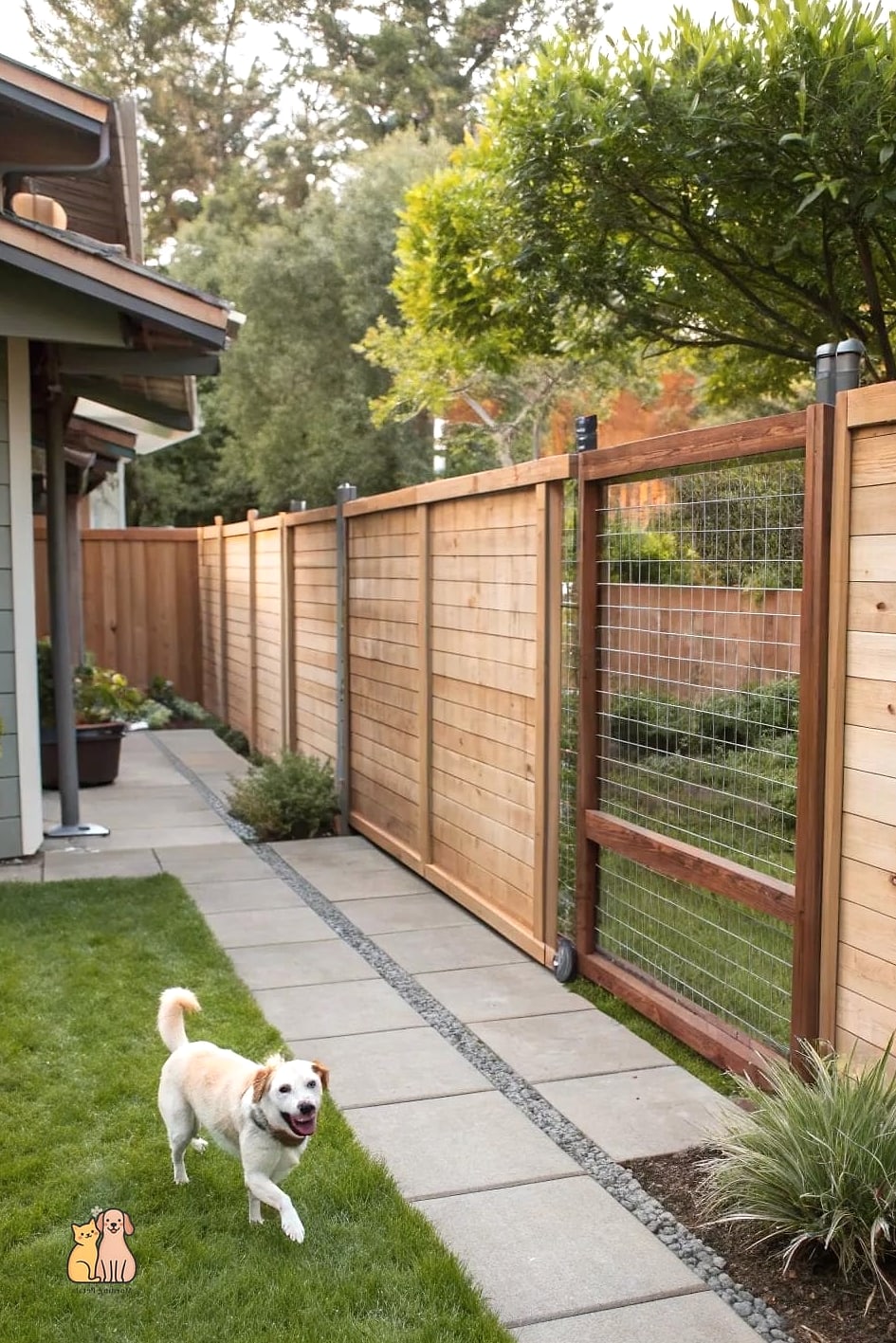 Combination Fence with Mixed Materials