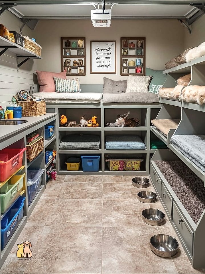 25 Amazing Dog Room In Garage That Are Too Cute to Handle 6 The Converted Storage Shelving Nook