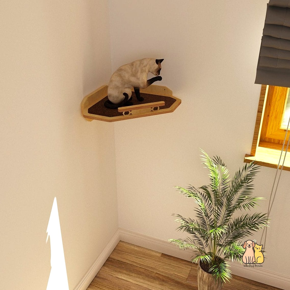 Corner-Mounted Triangle Shelf