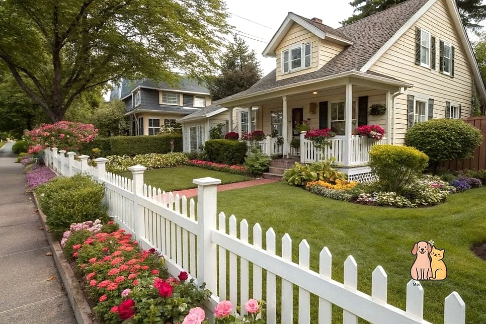 23 Precious Dog Yard Landscaping That Will Restore Your Faith in the World 24 A Cottage-Style Picket Fence with a Dog Door Gate