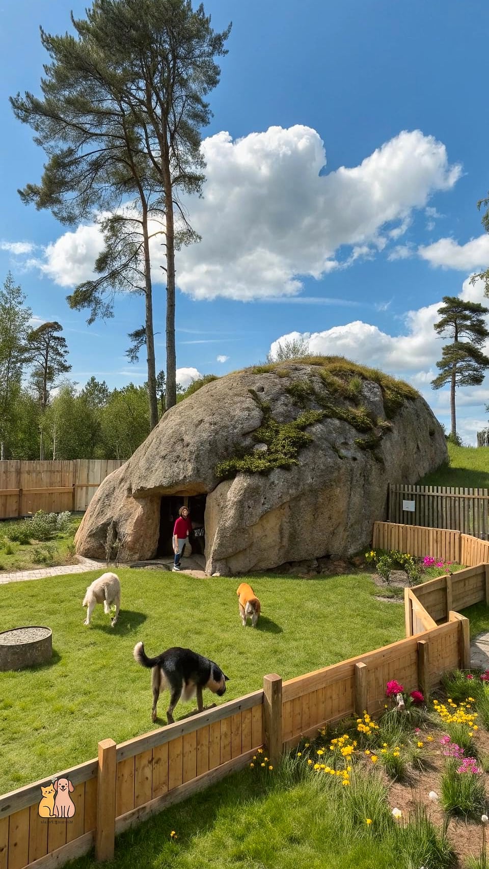 The Courtyard-Style Enclosure With Stone Pavers