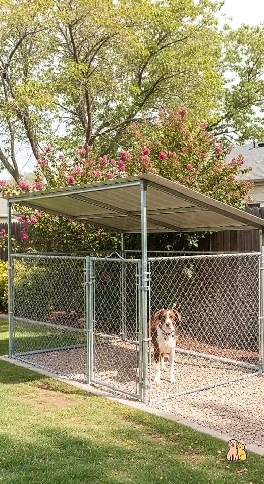 22 Genius Outdoor Dog Shelter Ideas That Are Totally Worth It 7 The Covered Dog Run Shelter