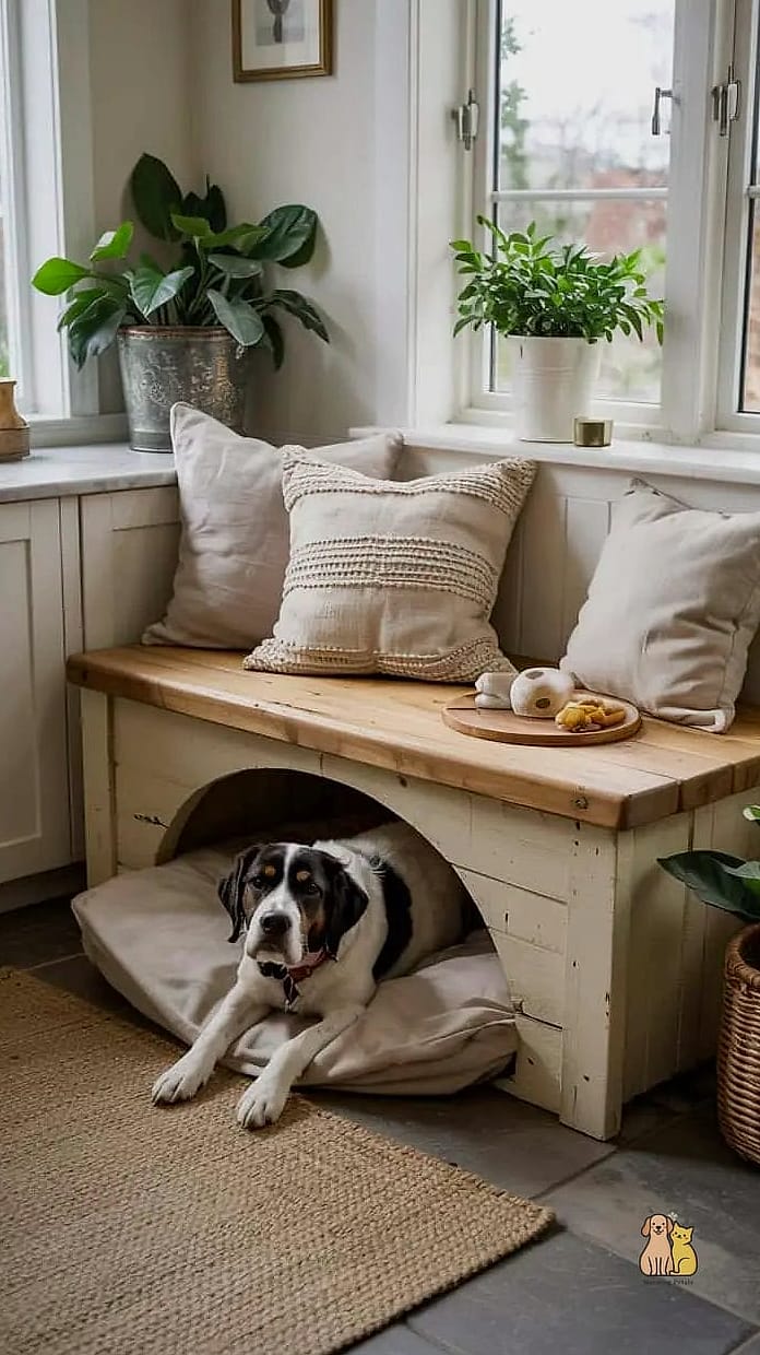 The Cozy Farmhouse Bed With Dog Nook