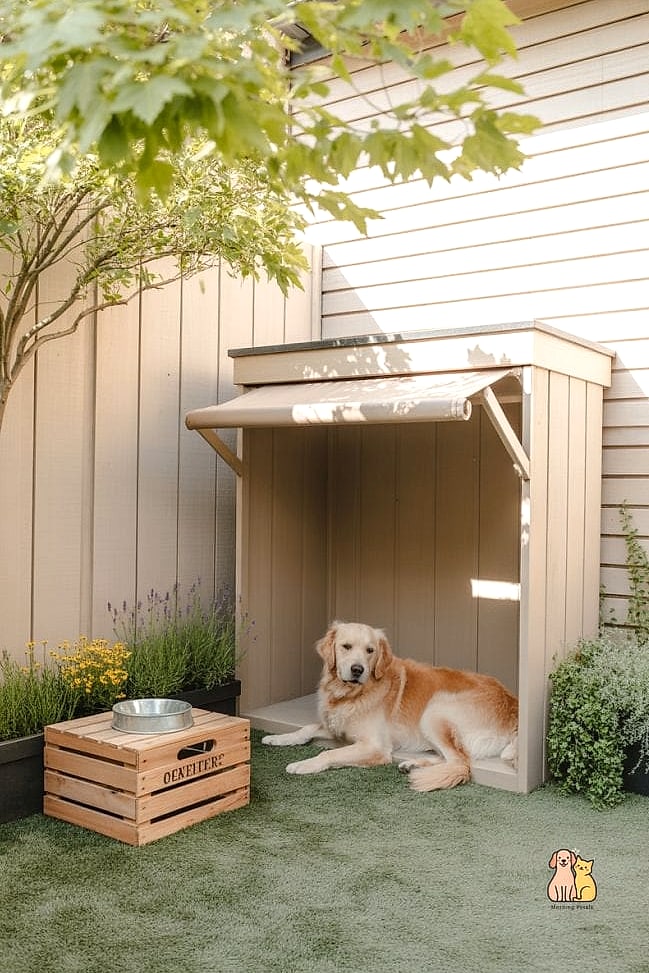 A Cozy Outdoor Nook With a Dog Bed