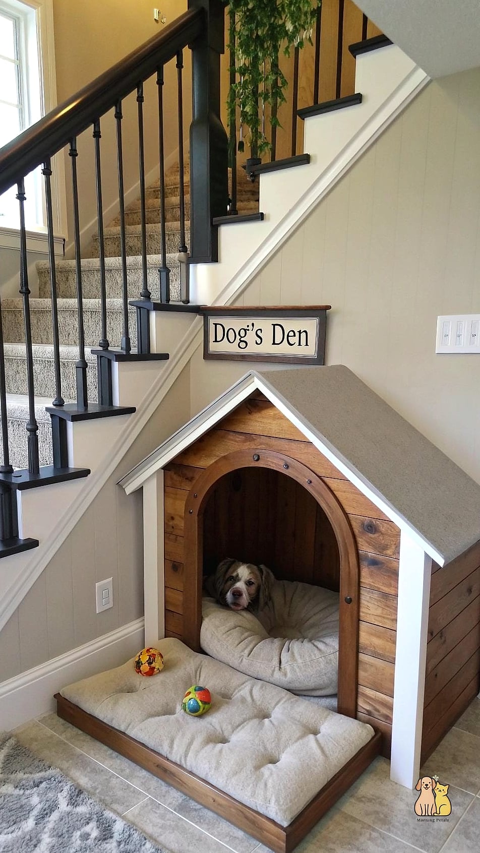 19. Custom Built-In Bed With a Personalized Dog Nook