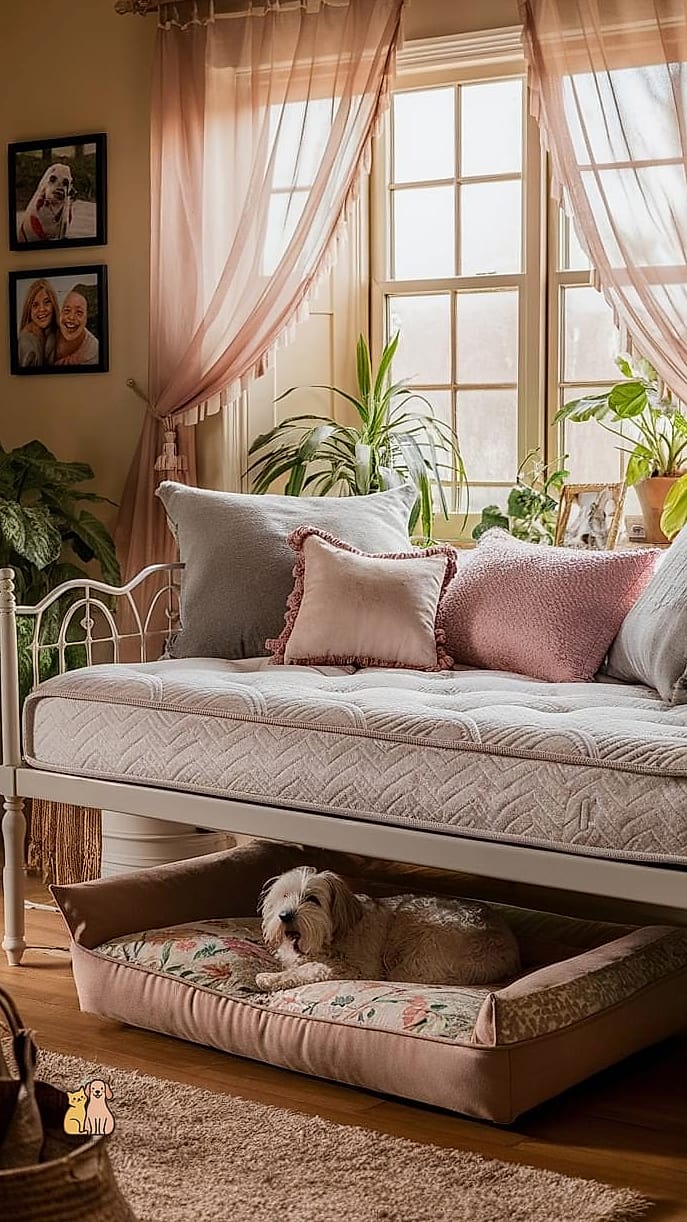 11. Daybed With a Dog Bed Attached