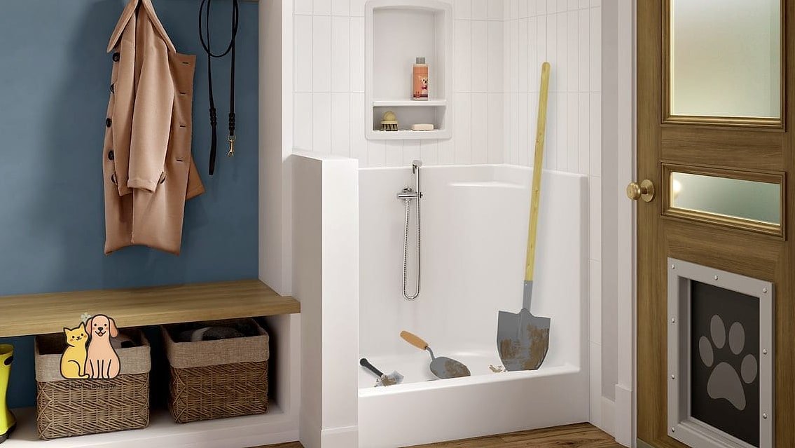 A Dedicated Dog Shower Bench
