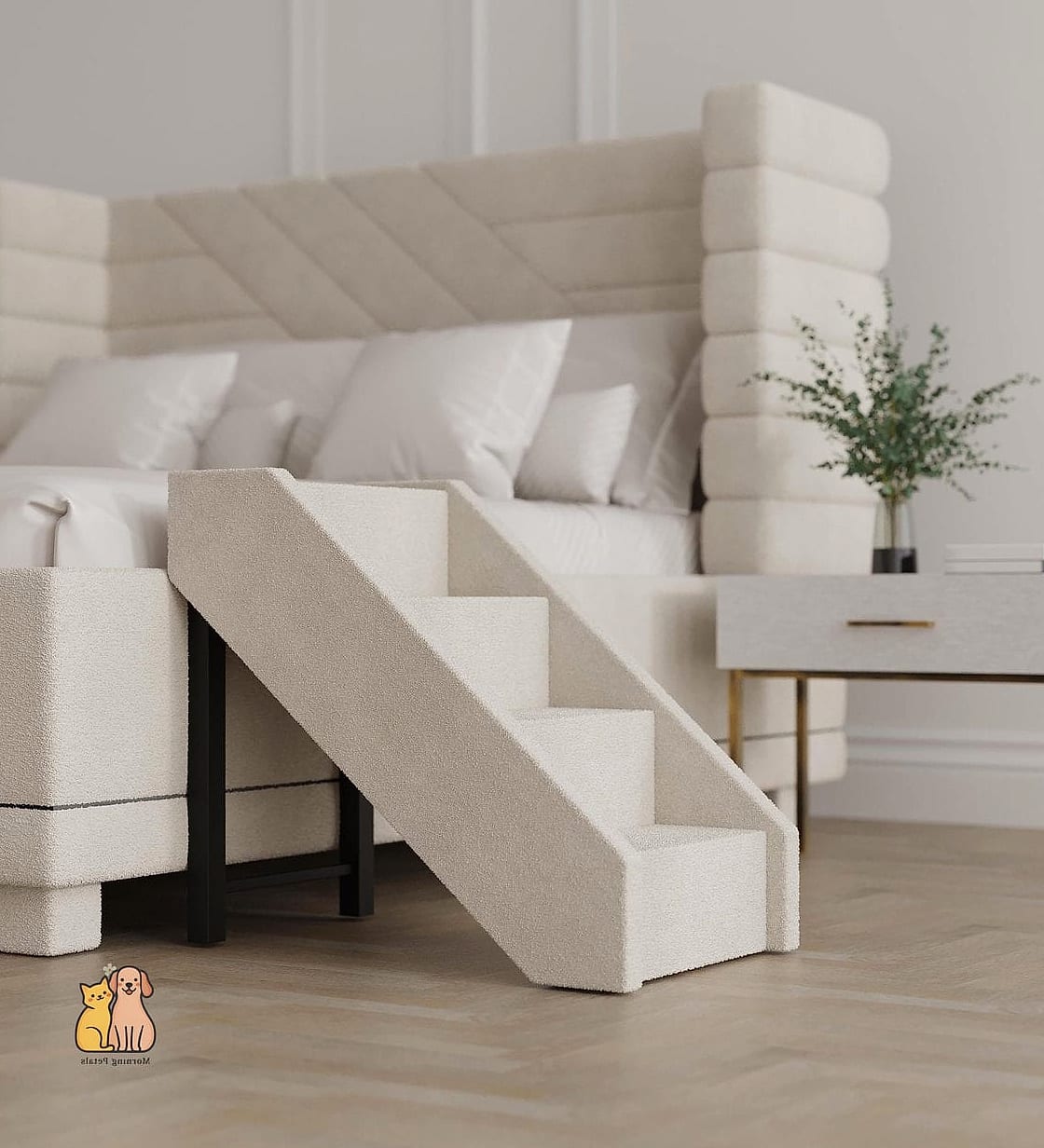 30 Incredible Best Pet Stairs Guaranteed to Make You Smile 28 Designer Marble-Look Stairs