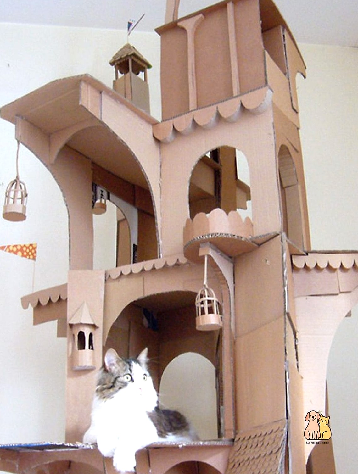 45 Easy Diy Cat Toys to Try Right Now 43 DIY Cardboard Cat Castle