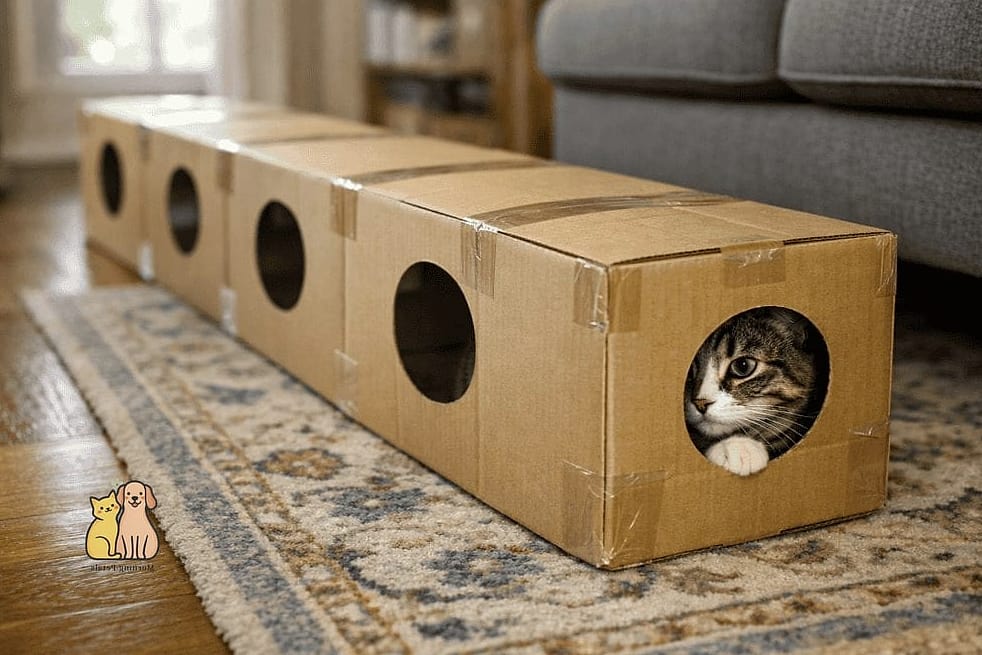 45 Easy Diy Cat Toys to Try Right Now 10 DIY Cat Tunnel from Packing Paper