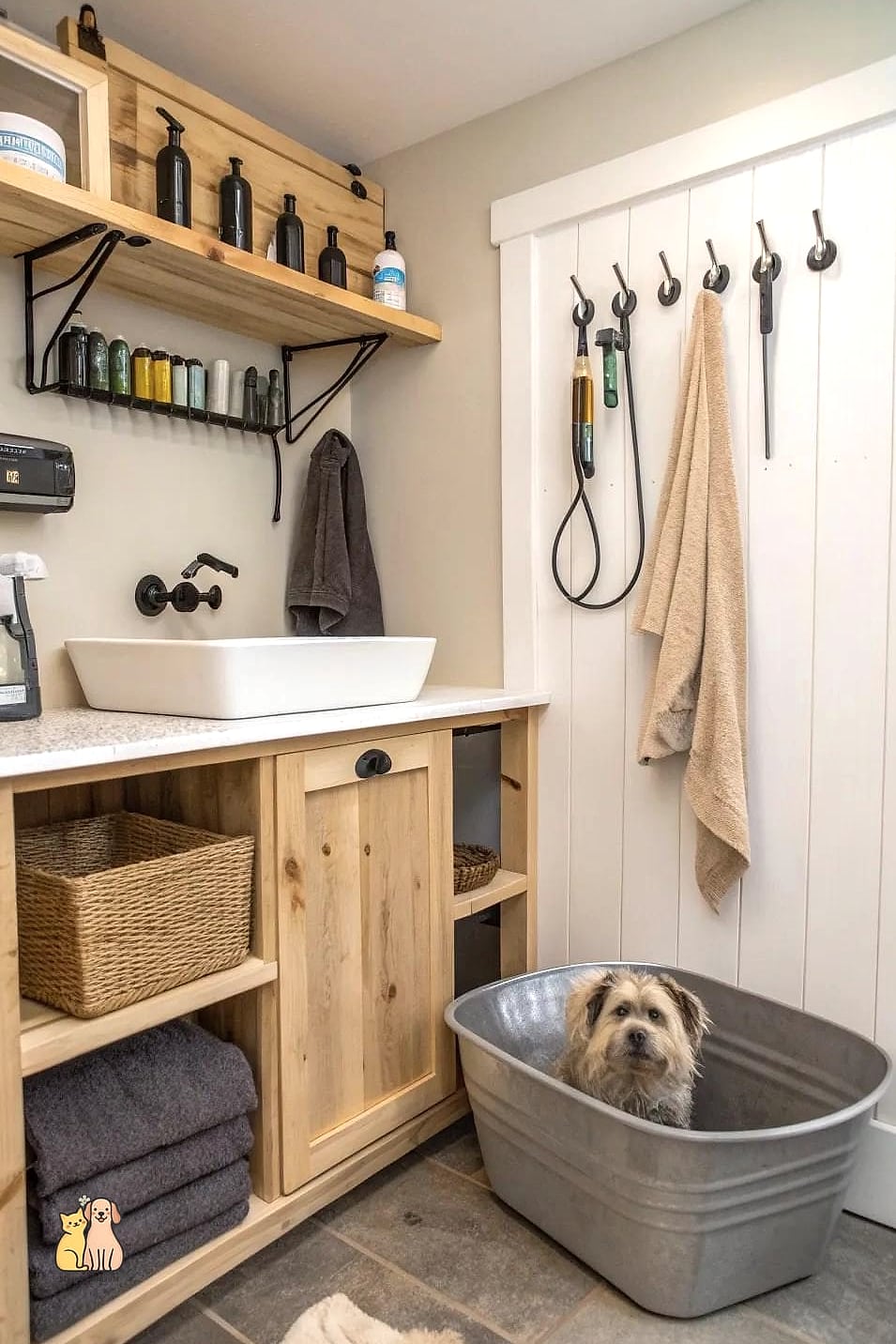 The DIY Grooming Corner With Dog Steps