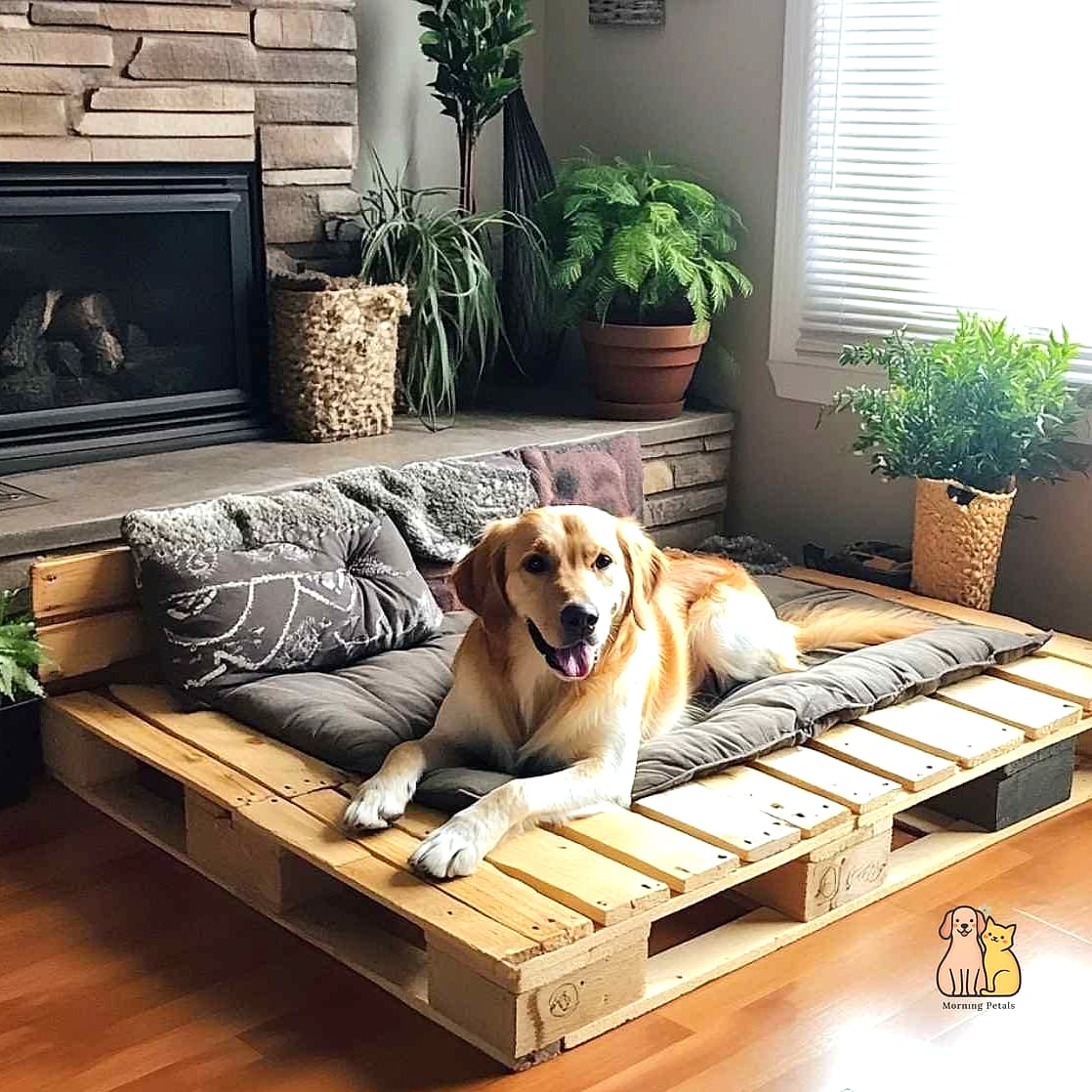 9. DIY Pallet Dog Bed